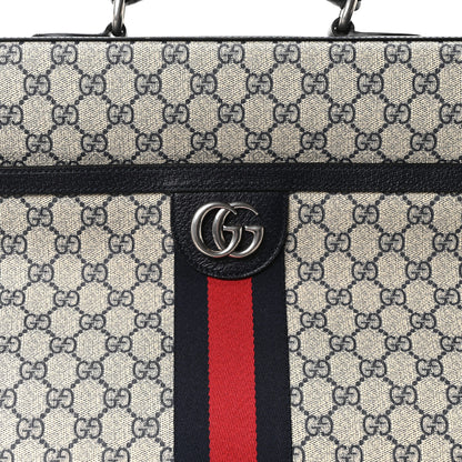 Gucci GG Supreme Monogram Web Savoy Garment Bag Beige Blue 7 of 9