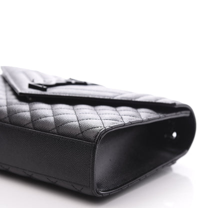 Saint Laurent Grain De Poudre Textured Mixed Matelasse Triquilt Medium Monogram Satchel Black 9 of 15