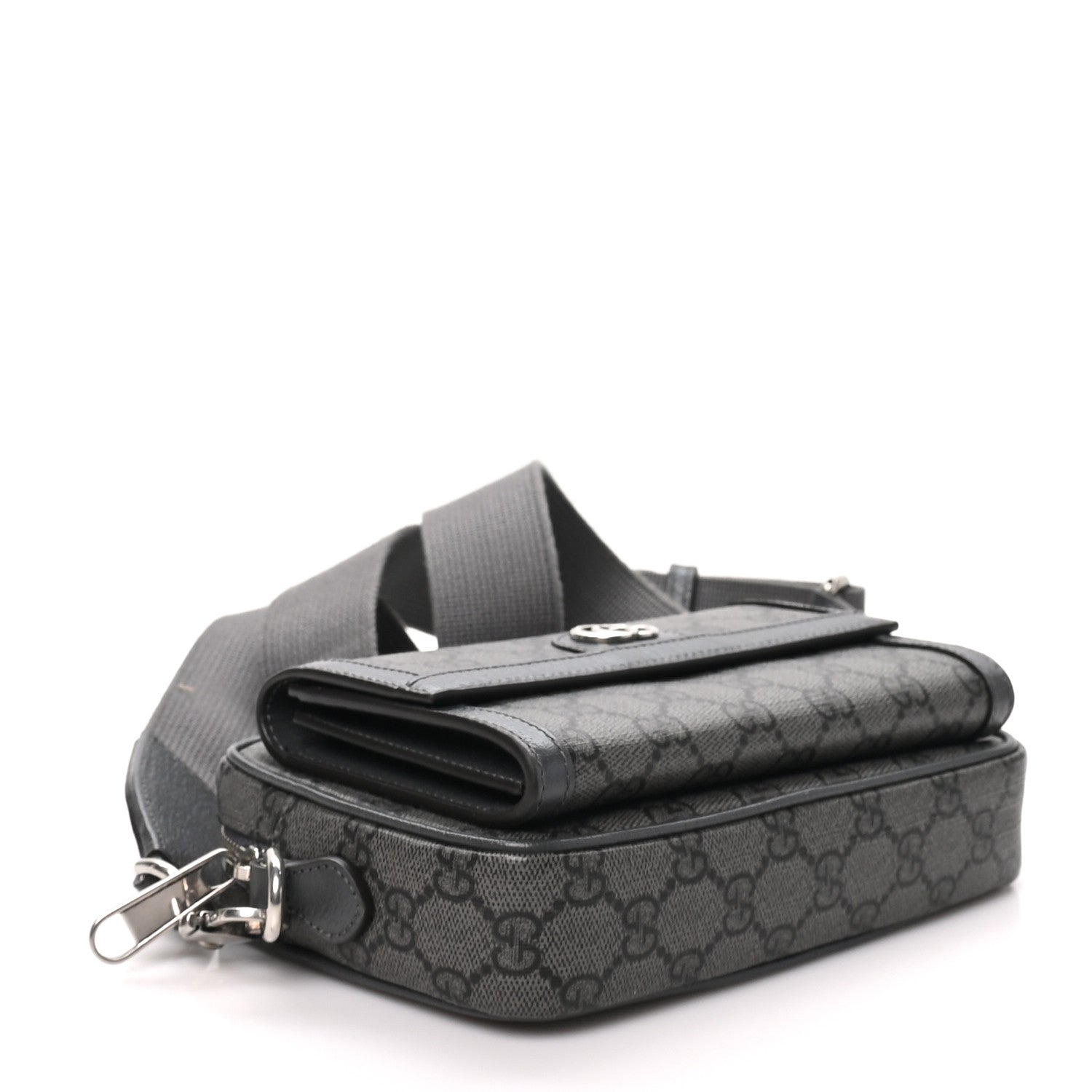 Gucci GG Supreme Monogram Textured Dollar Calfskin Mini Ophidia Bag Graphite Grey 4 of 11