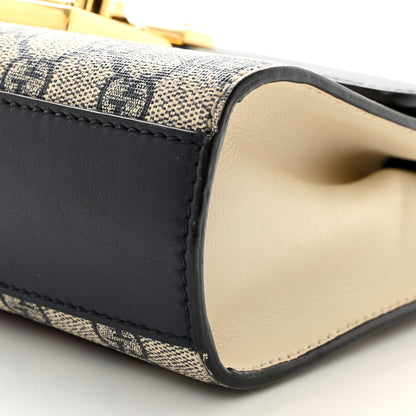 Gucci GG Supreme Monogram Moon Calfskin Small Padlock Shoulder Bag Beige Blue Mystic White Hibiscus Red 10 of 12