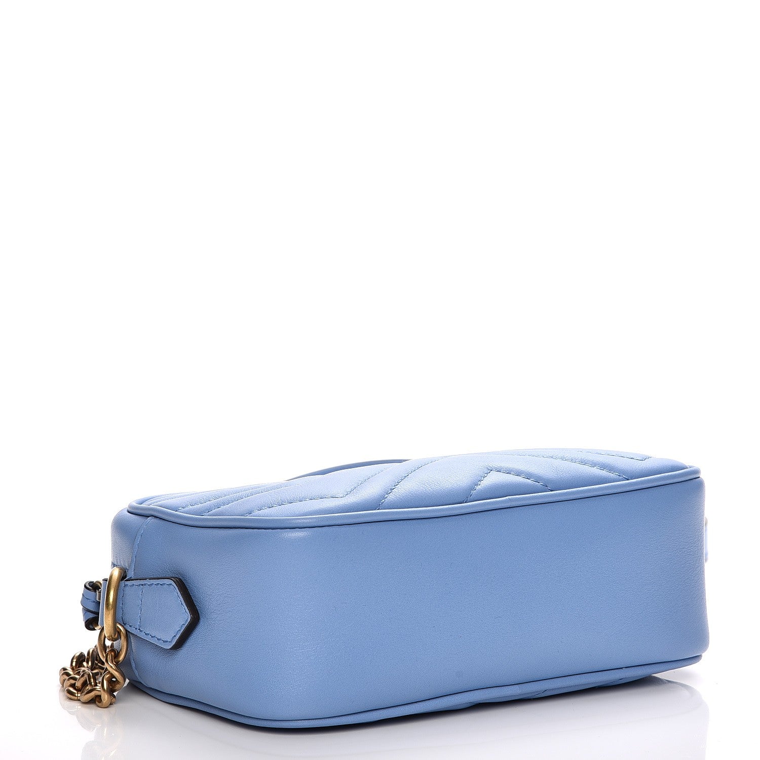 Gucci Calfskin Matelasse Mini GG Marmont Chain Shoulder Bag Clear Sky Blue 4 of 7