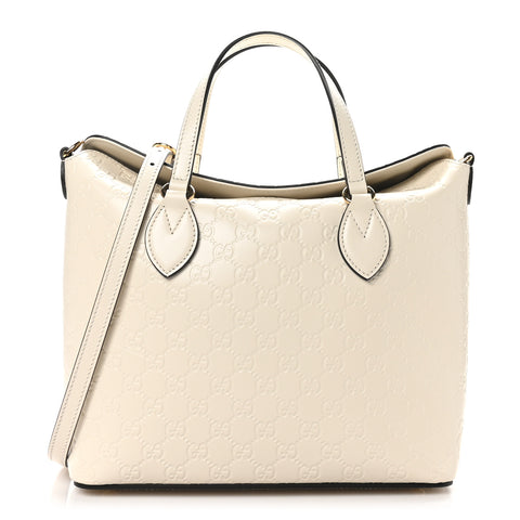 Guccissima Linea A Foldover Tote Off White