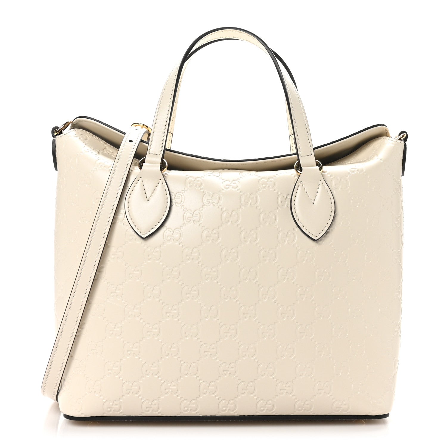 Gucci Guccissima Linea A Foldover Tote Off White 1 of 10