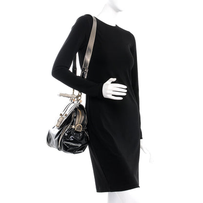 Gucci Dialux Pop Bamboo Top Handle Tote Black Pewter 2 of 10