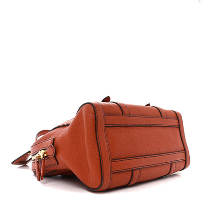 Prada Vitello Daino Buckle Satchel Orange 4 of 9