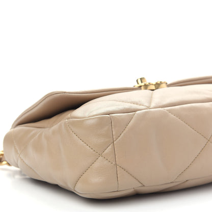 Chanel Lambskin Quilted Medium Chanel 19 Flap Dark Beige 8 of 9