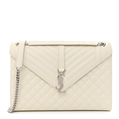Saint Laurent Grain De Poudre Textured Mixed Matelasse Large Triquilt Monogram Satchel Porcellana 1 of 10