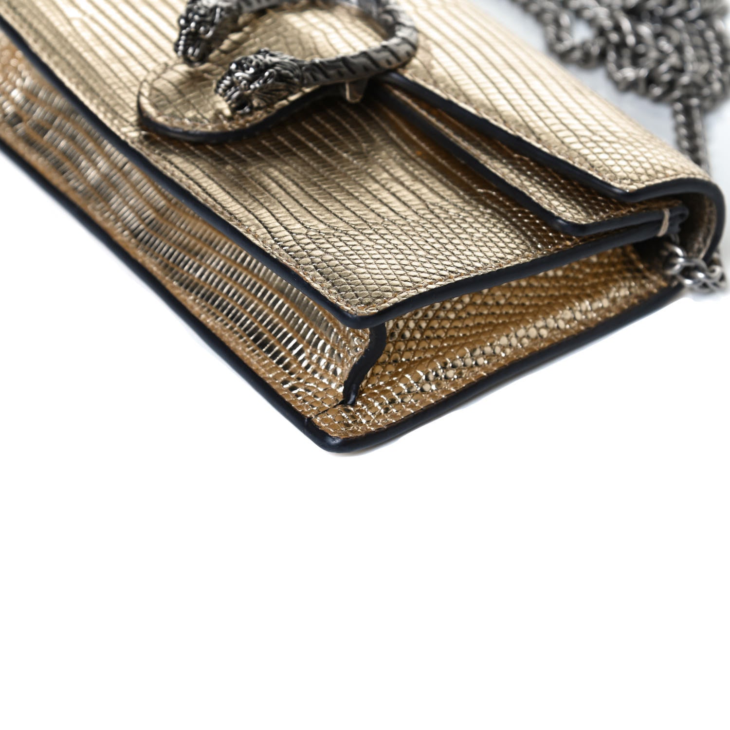 Gucci Metallic Lizard Super Mini Dionysus Shoulder Bag Gold 9 of 12