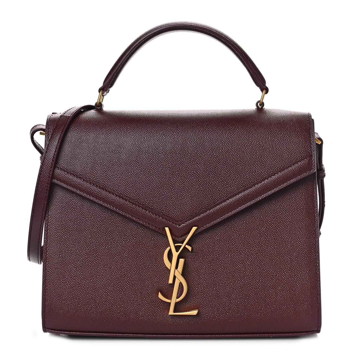 Saint Laurent Grain de Poudre Medium Classic Monogram Cassandra Top Handle Rouge Legion 1 of 8