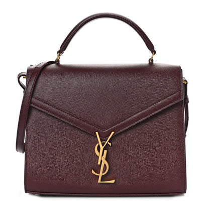 Saint Laurent Grain de Poudre Medium Classic Monogram Cassandra Top Handle Rouge Legion 1 of 8