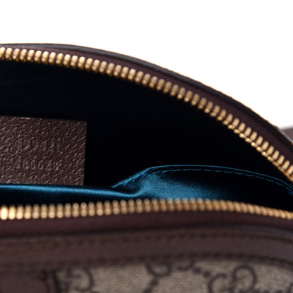 Gucci GG Supreme Monogram Textured Dollar Calfskin Web Small Ophidia Dome Shoulder Bag Beige Ebony New Acero 7 of 10