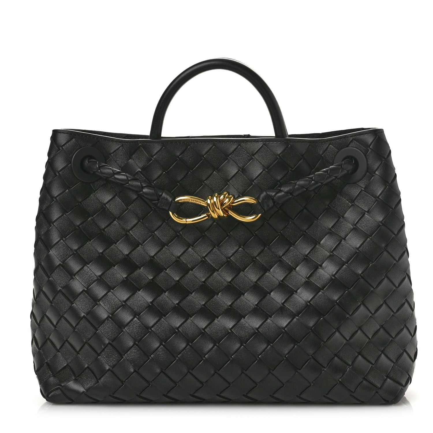 Bottega Veneta Nappa Intrecciato Medium Andiamo Shoulder Bag Black 1 of 10