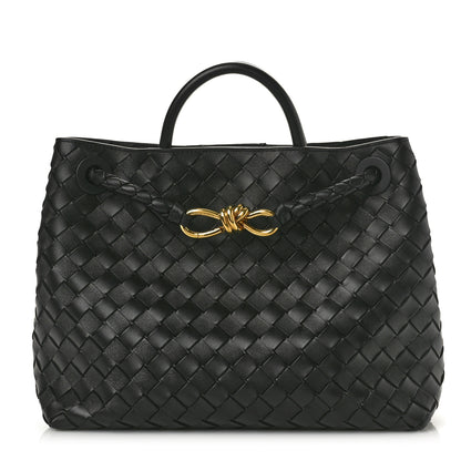 Bottega Veneta Nappa Intrecciato Medium Andiamo Shoulder Bag Black 1 of 10