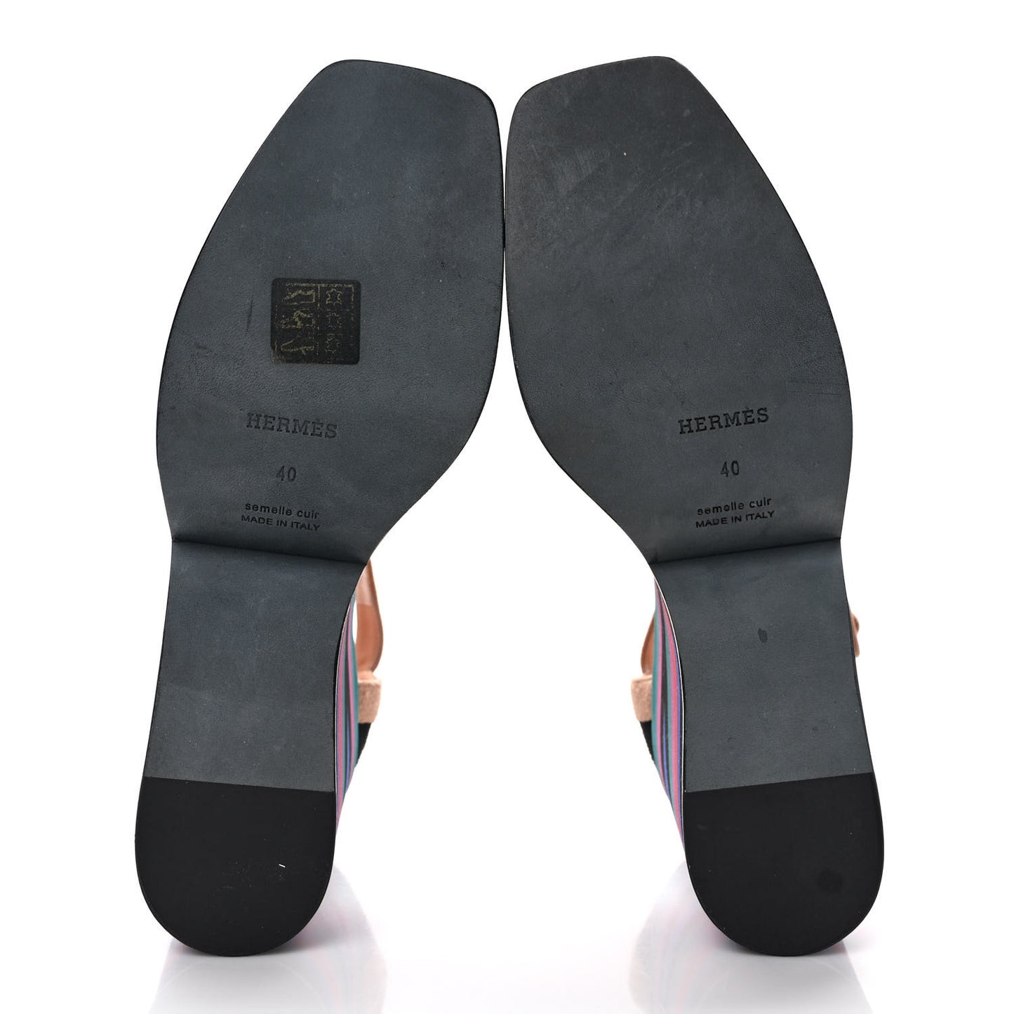 Suede Goatskin Early Wedge Sandals 40 Multicolor Black