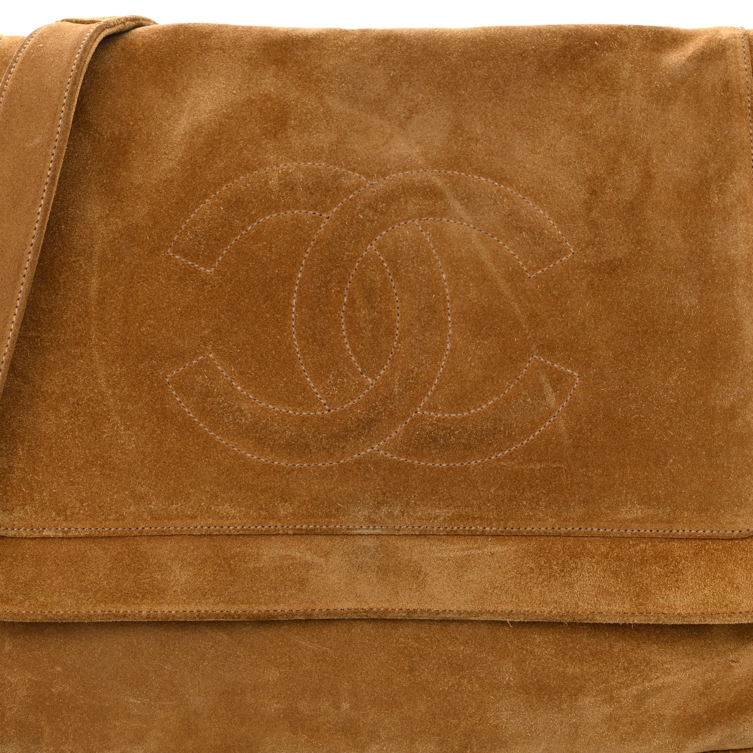 Chanel Suede CC Fringe Messenger Flap Bag Brown 9 of 11