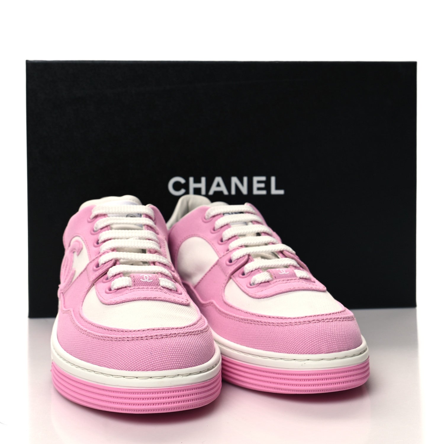 Chanel Cotton Sneakers 37 Pink White 17 of 17