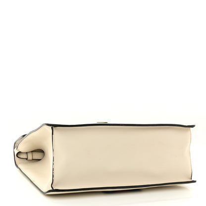 Gucci Calfskin Web Medium Sylvie Top Handle Bag White 4 of 14