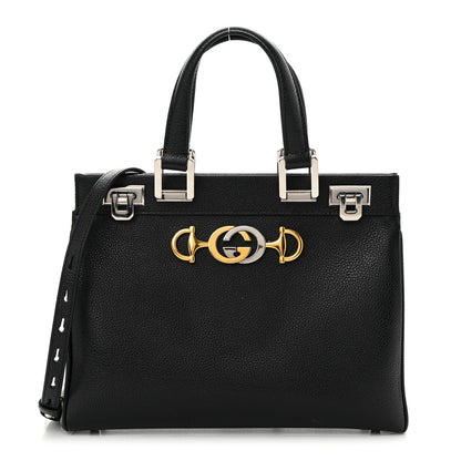 Gucci Grainy Calfskin Small Zumi Top Handle Bag Black 1 of 12