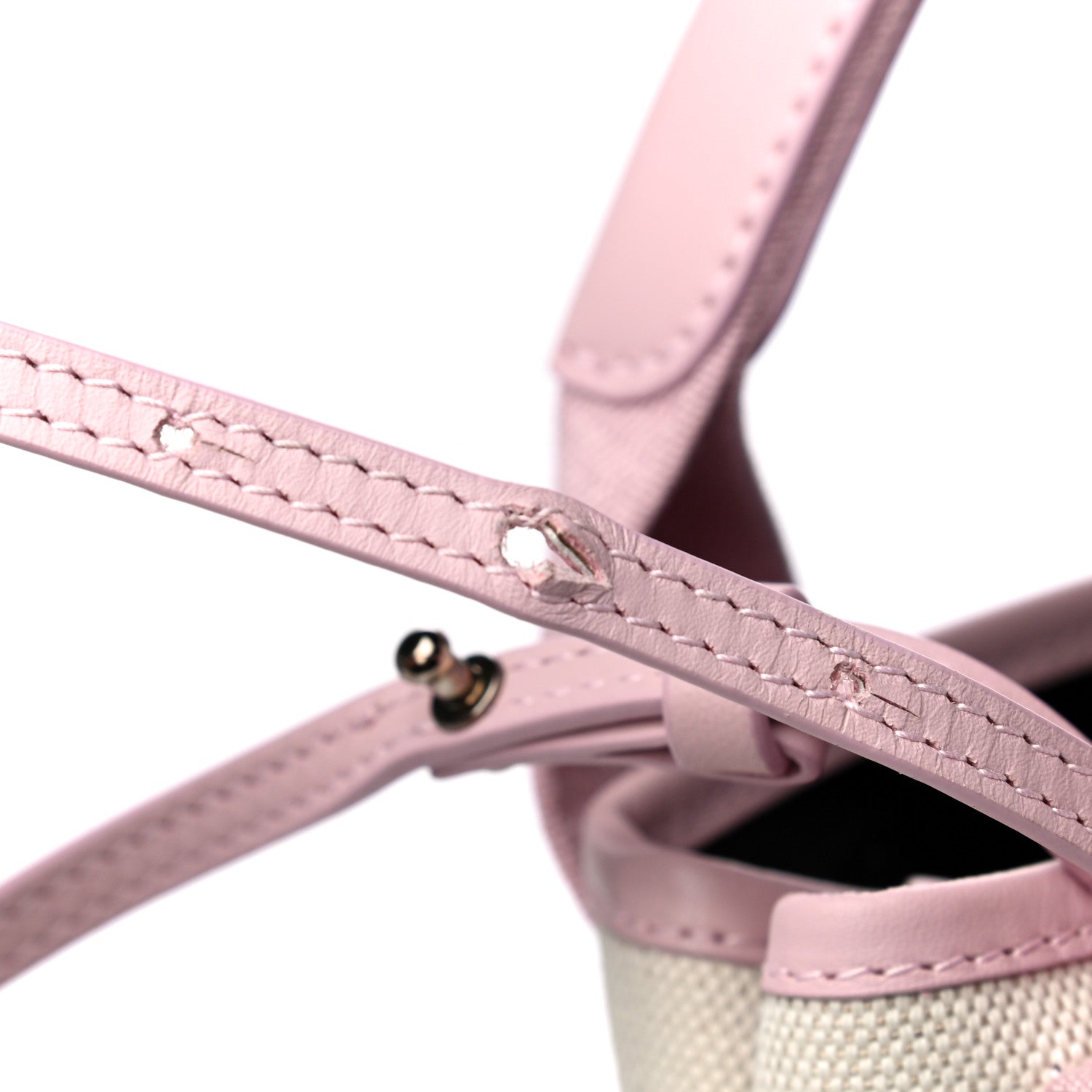 Balenciaga Cotton Canvas Satin Calfskin Navy Cabas XS Natural Pink 12 of 16