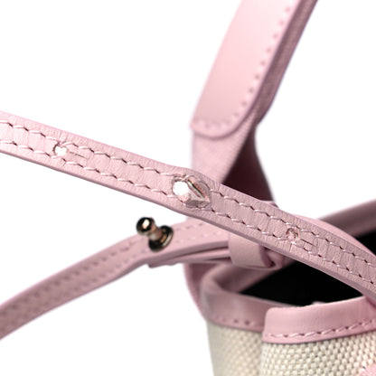 Balenciaga Cotton Canvas Satin Calfskin Navy Cabas XS Natural Pink 12 of 16