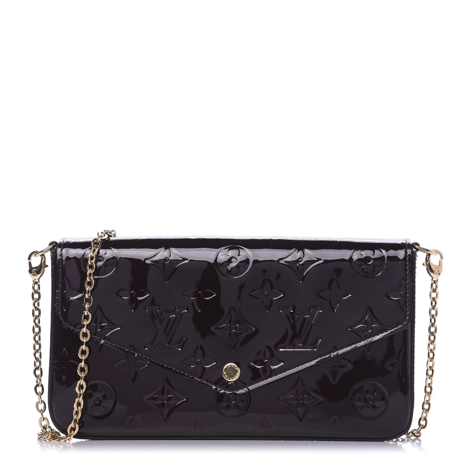 Louis Vuitton Vernis Pochette Felicie Chain Wallet Amarante 1 of 9