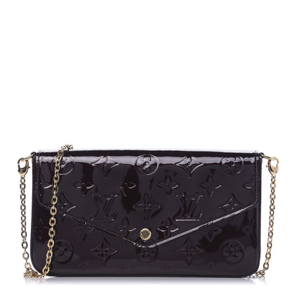 Louis Vuitton Vernis Pochette Felicie Chain Wallet Amarante 1 of 9