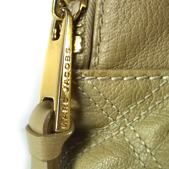 Leather Pleated Little Gordon Shoulder Bag Stone