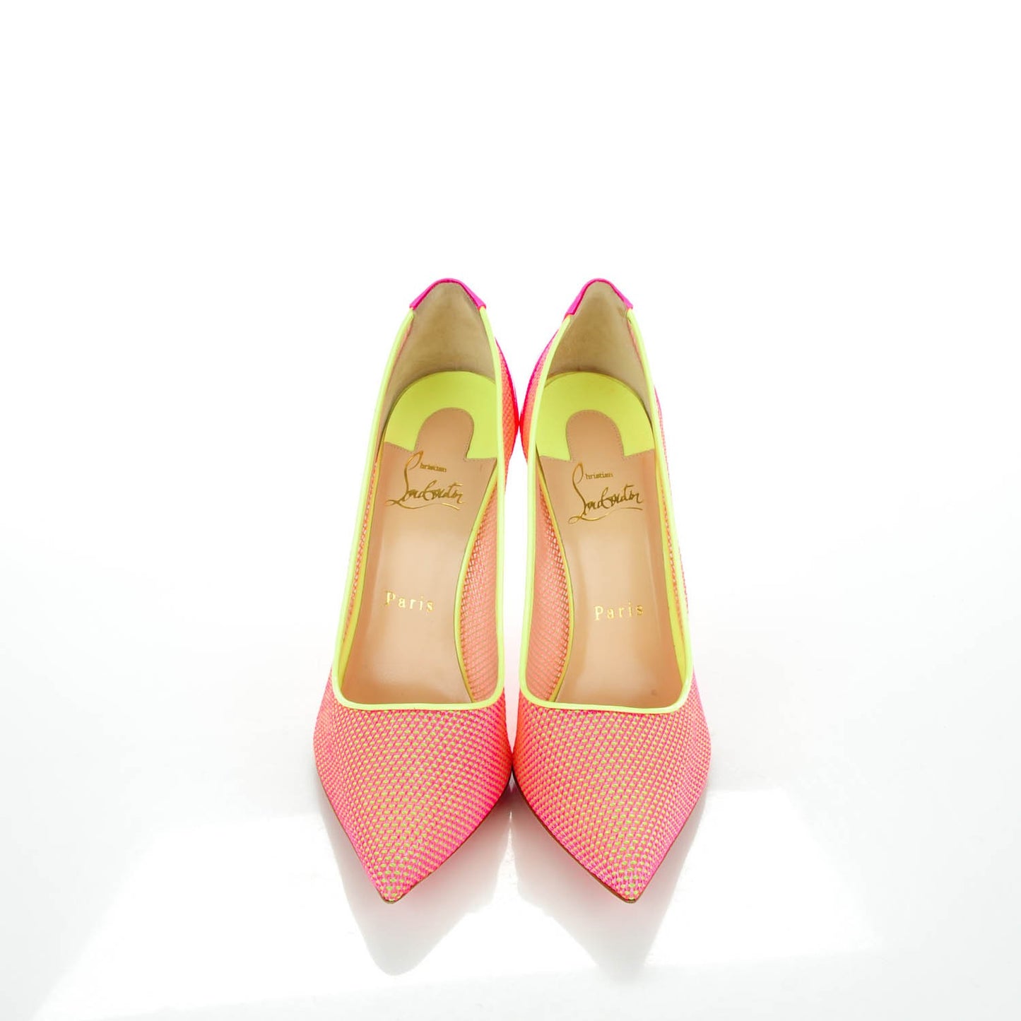 Lace Patent Raphia Follies 100 Pumps 38.5 Shocking Pink