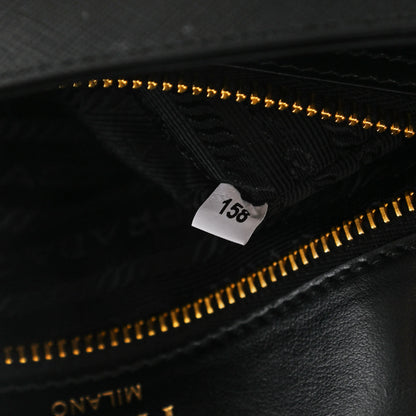 Prada Saffiano Flap Shoulder Bag Black 8 of 14