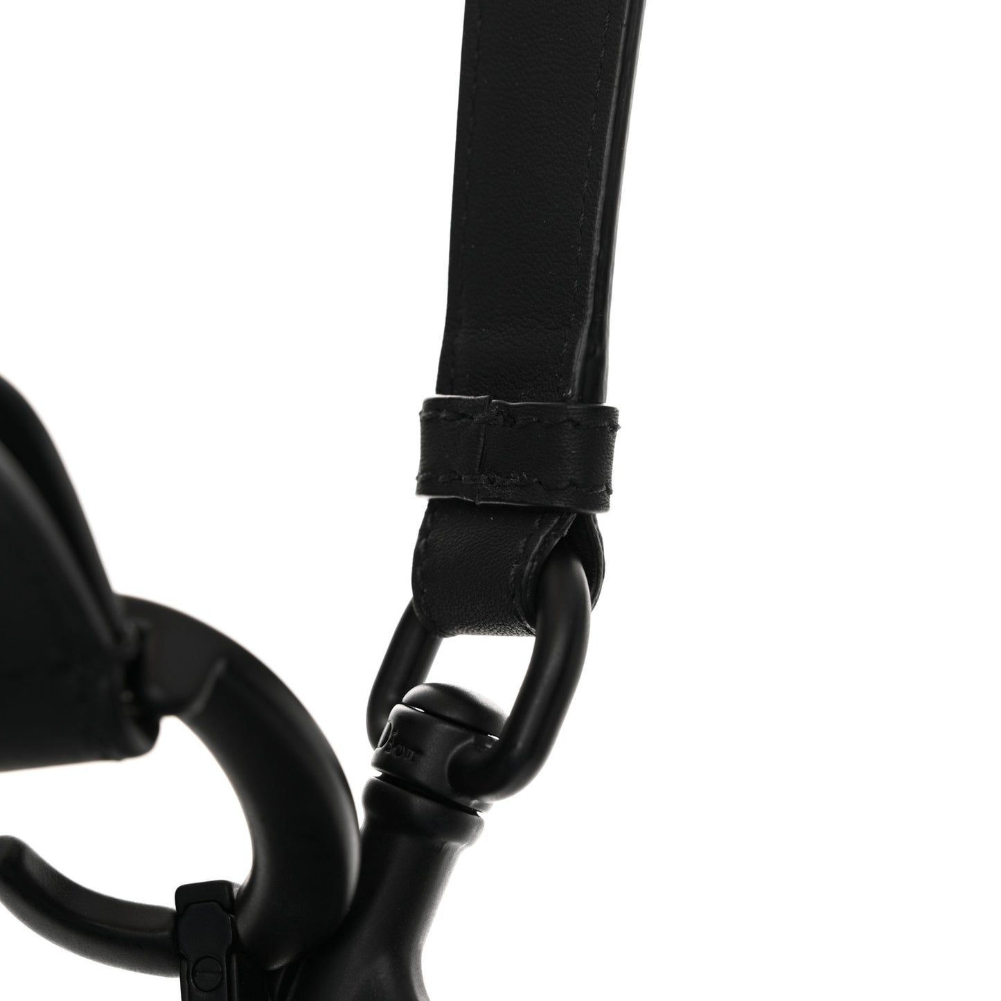 Ultra Matte Calfskin Saddle Bag With Strap Black Black