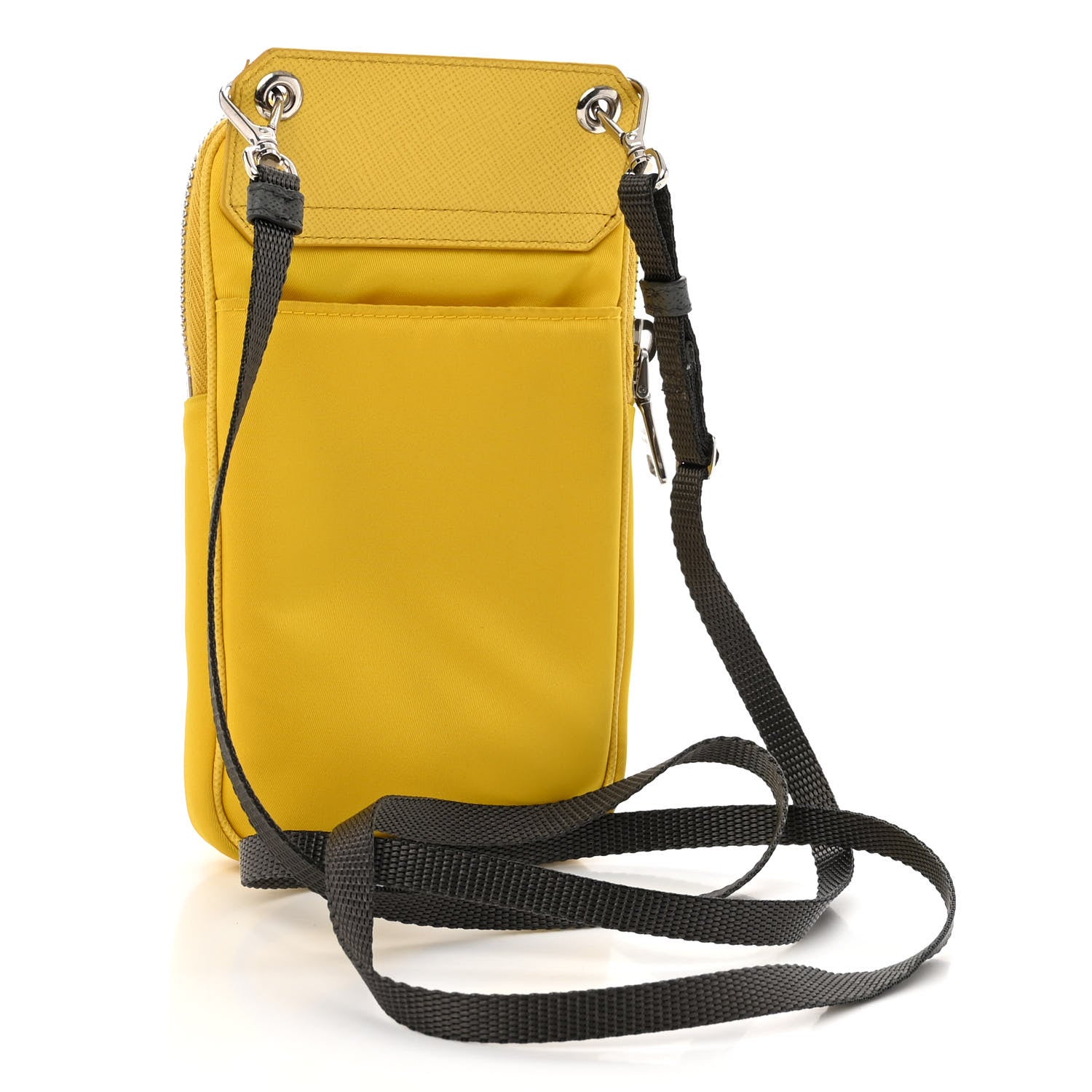 Prada Tessuto Nylon Phone Case Crossbody Bag Giallo 3 of 10
