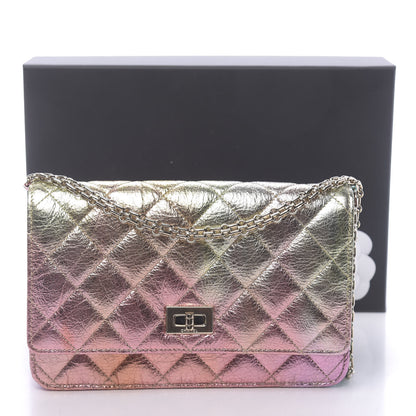 Chanel Metallic Goatskin Quilted 2.55 Reissue Wallet on Chain WOC Multicolor 13 of 13