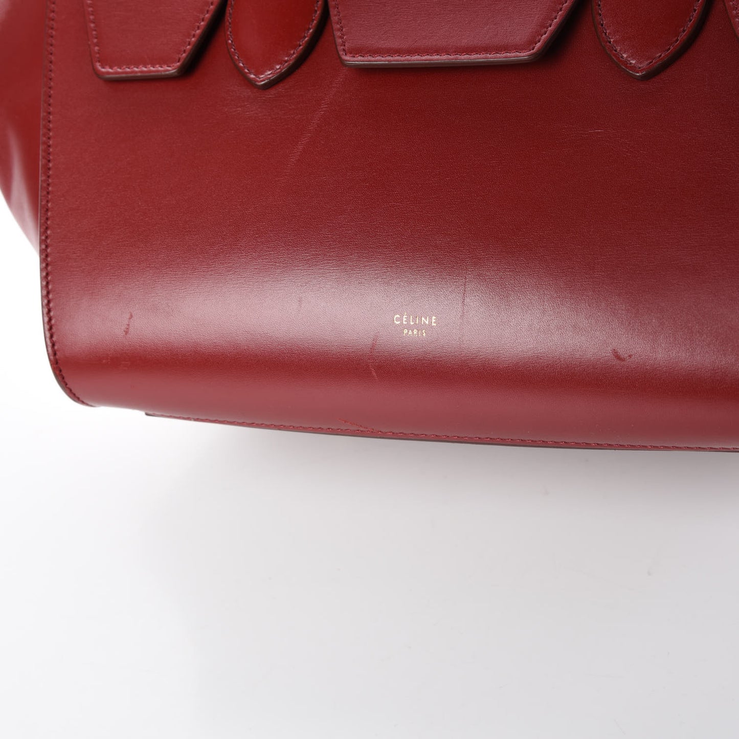 Palmelato Calfskin Mini Tie Knot Tote Red