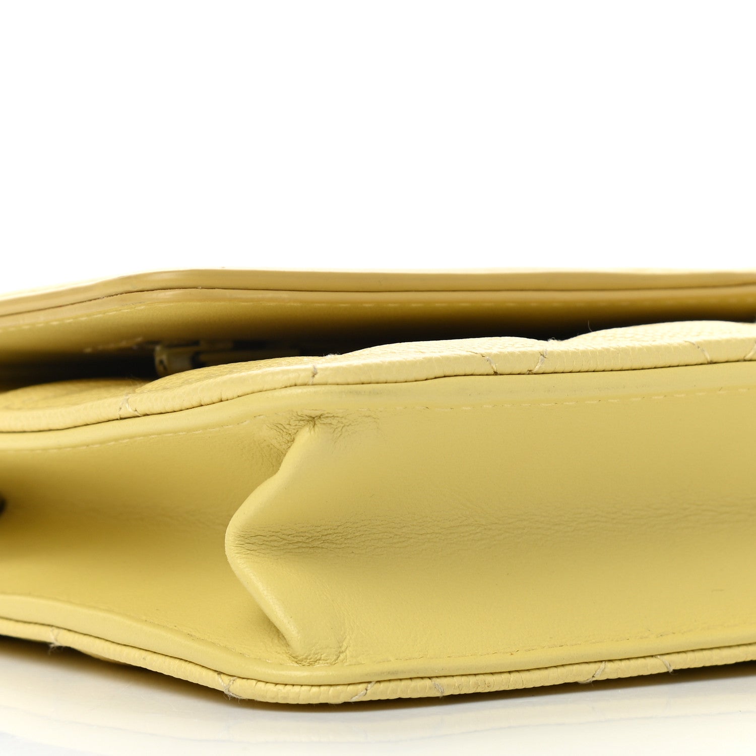 Chanel Caviar Quilted CC Filigree Wallet On Chain WOC Yellow 8 of 9