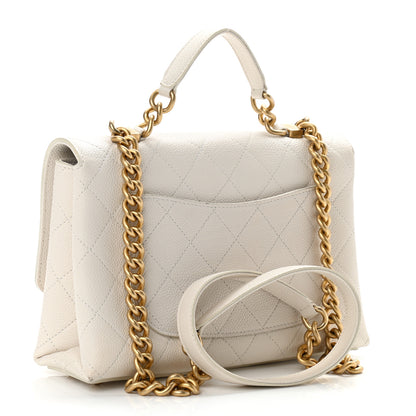 Chanel Grained Calfskin Small Stitched Flap White 3 of 16