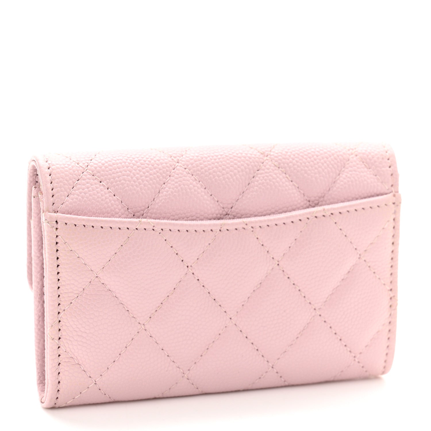 Chanel Caviar Quilted Flap Card Holder Wallet Light Pink 3 of 9