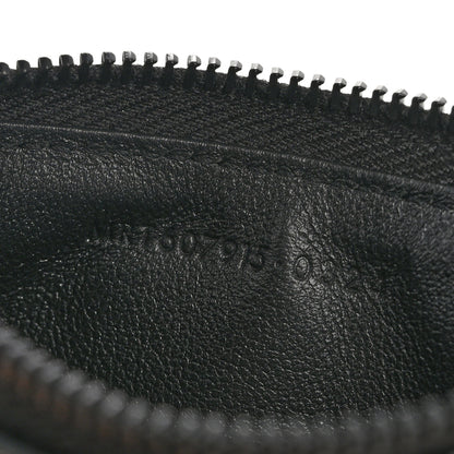 Saint Laurent Grain De Poudre Matelasse Chevron Monochrome Fragments Zippered Card Case Black 7 of 7