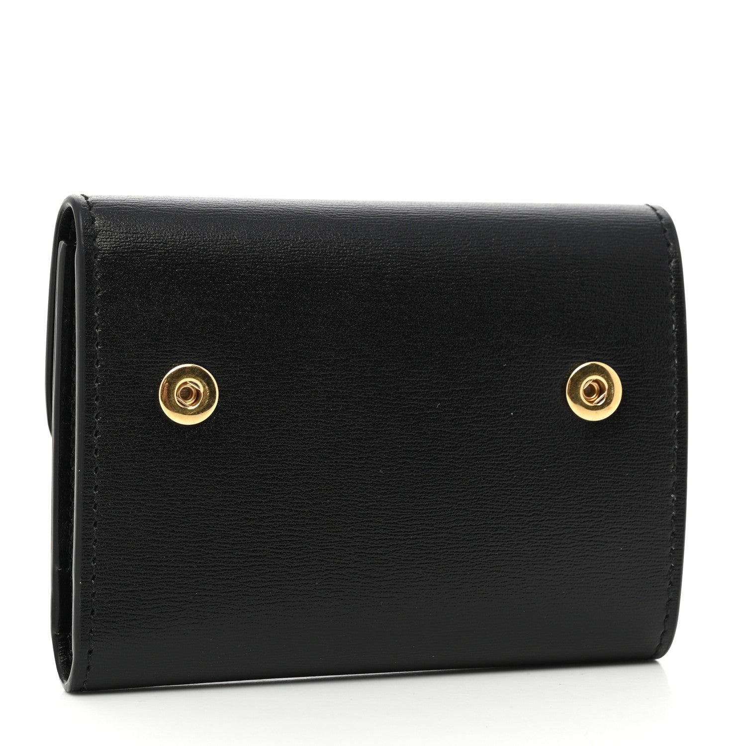 Celine Calfskin Compact Triomphe Wallet With Coin Purse Black 4 of 9