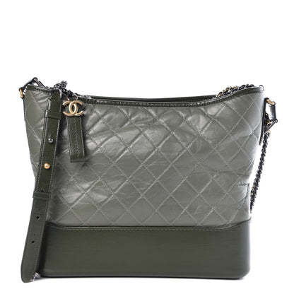 Chanel Aged Calfskin Quilted Large Gabrielle Hobo Green 1 of 7