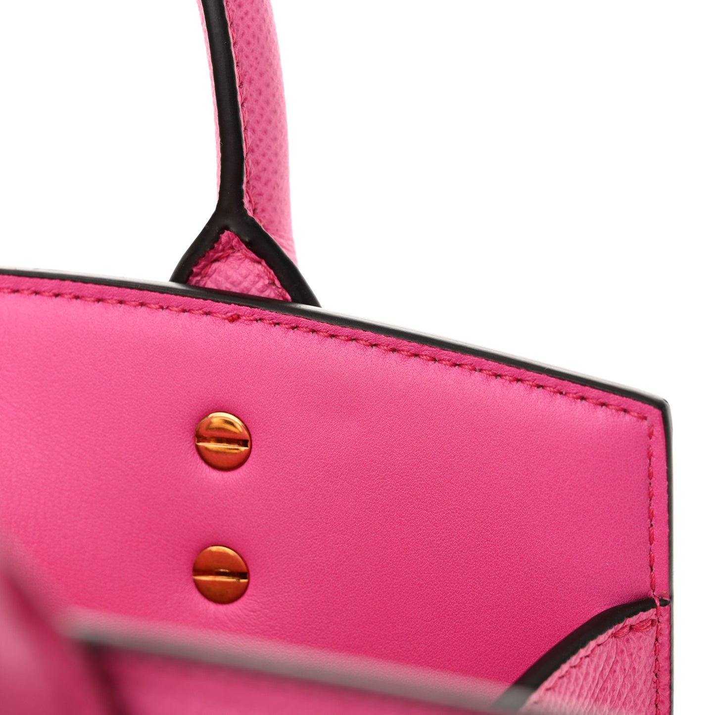 Hammered Calfskin Small The Studio Box Bag Hot Pink