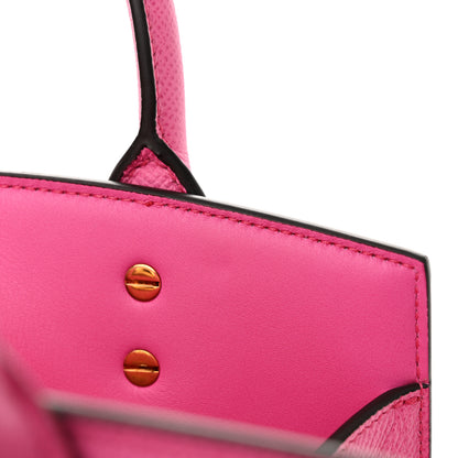Salvatore Ferragamo Hammered Calfskin Small The Studio Box Bag Hot Pink 10 of 12