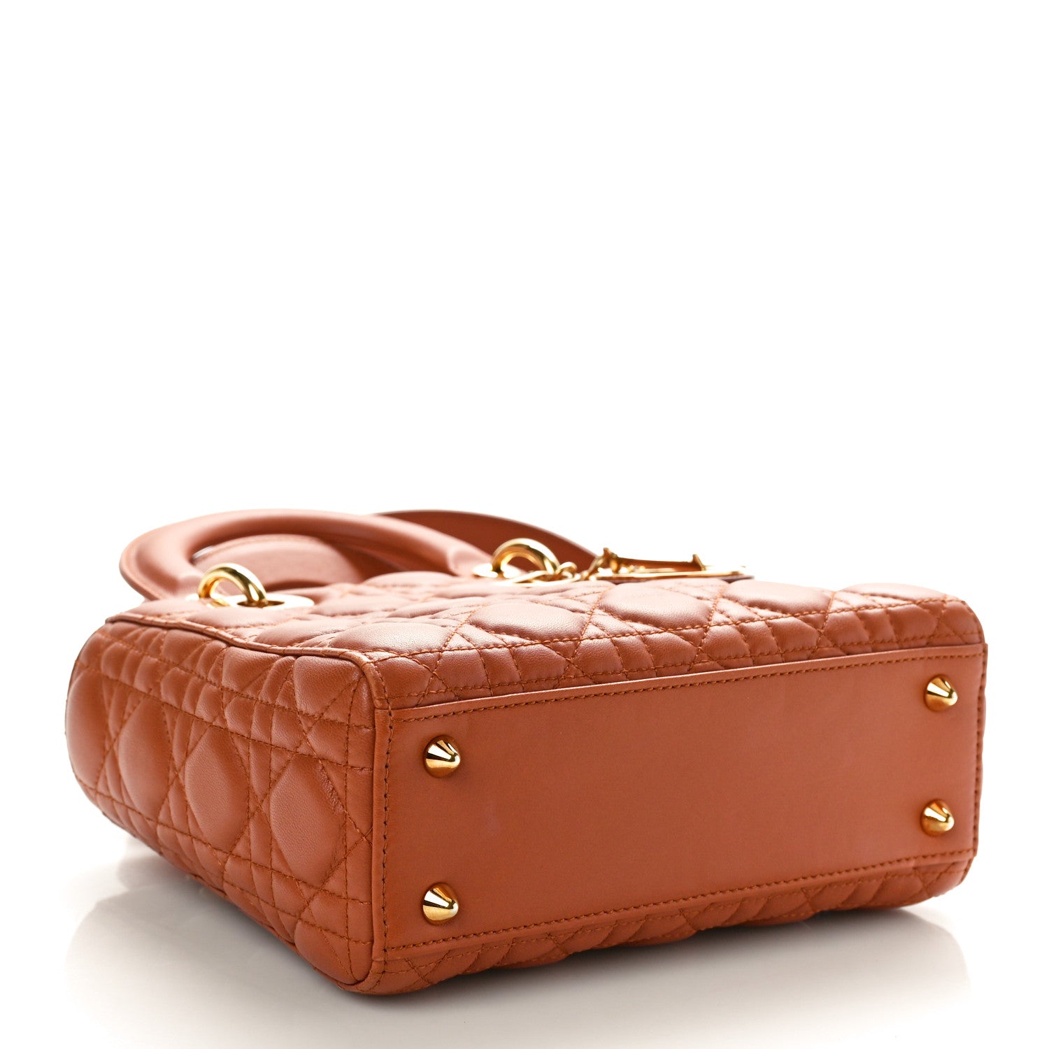 Christian Dior Calfskin Cannage Small Lady Dior Tan 4 of 10