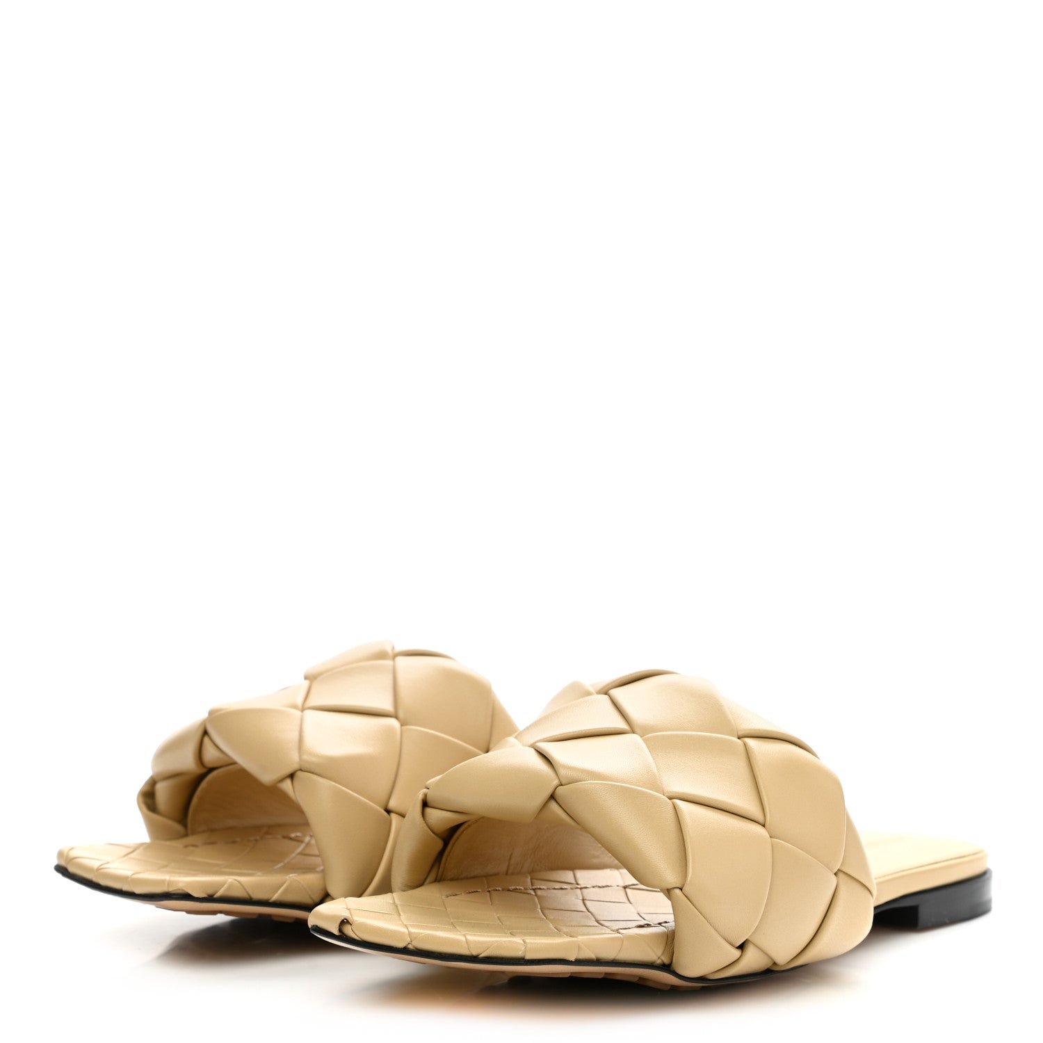 Bottega Veneta Nappa Maxi Intrecciato Lido Flat Sandals 38.5 Cane Sugar 3 of 8