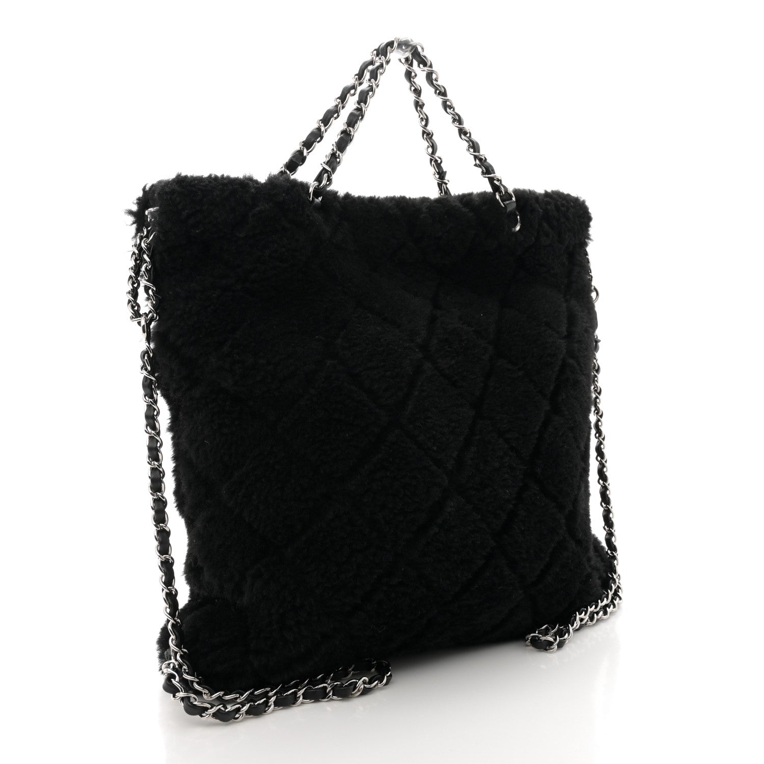 Chanel Shearling Lambskin CC Backpack Black 3 of 11