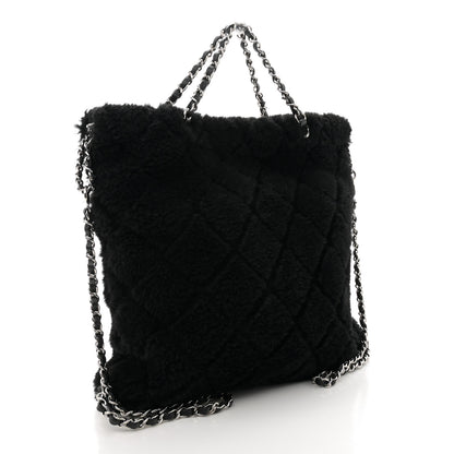 Chanel Shearling Lambskin CC Backpack Black 3 of 11