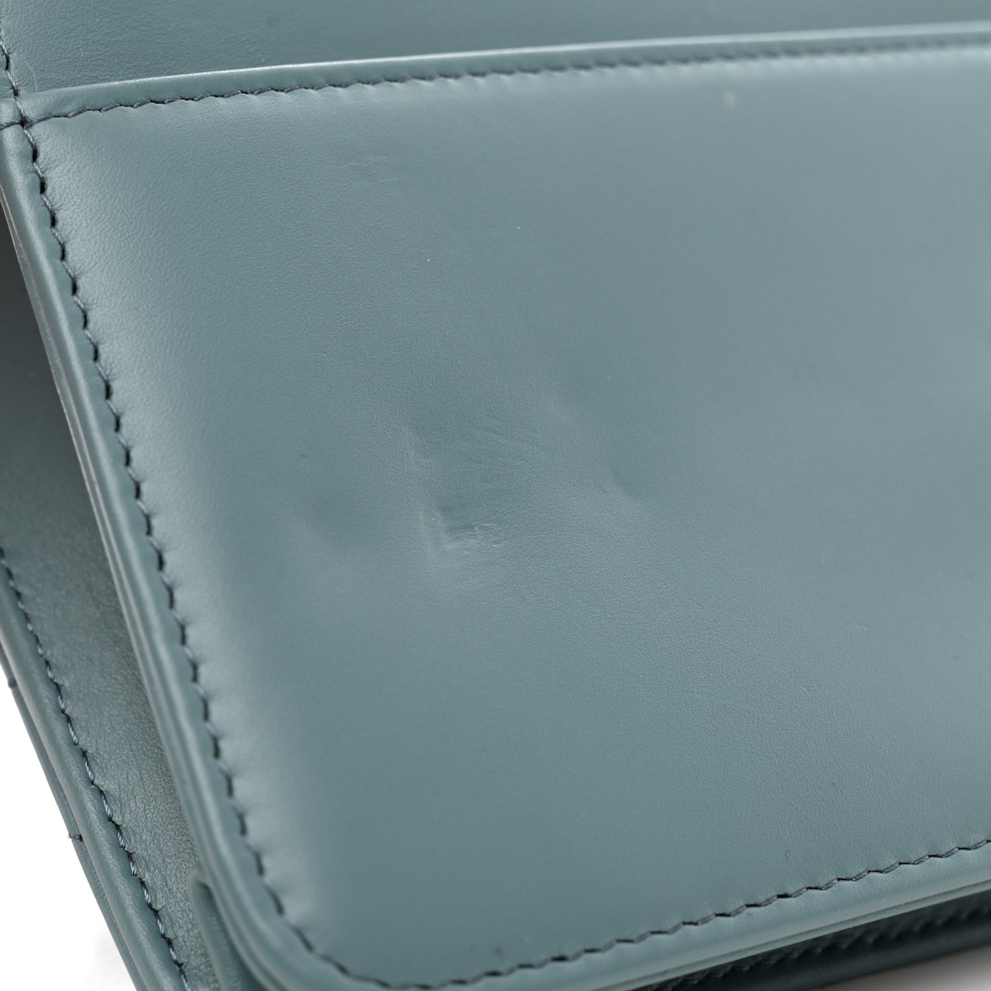 Lambskin Camellia Studded Wallet on Chain WOC Blue