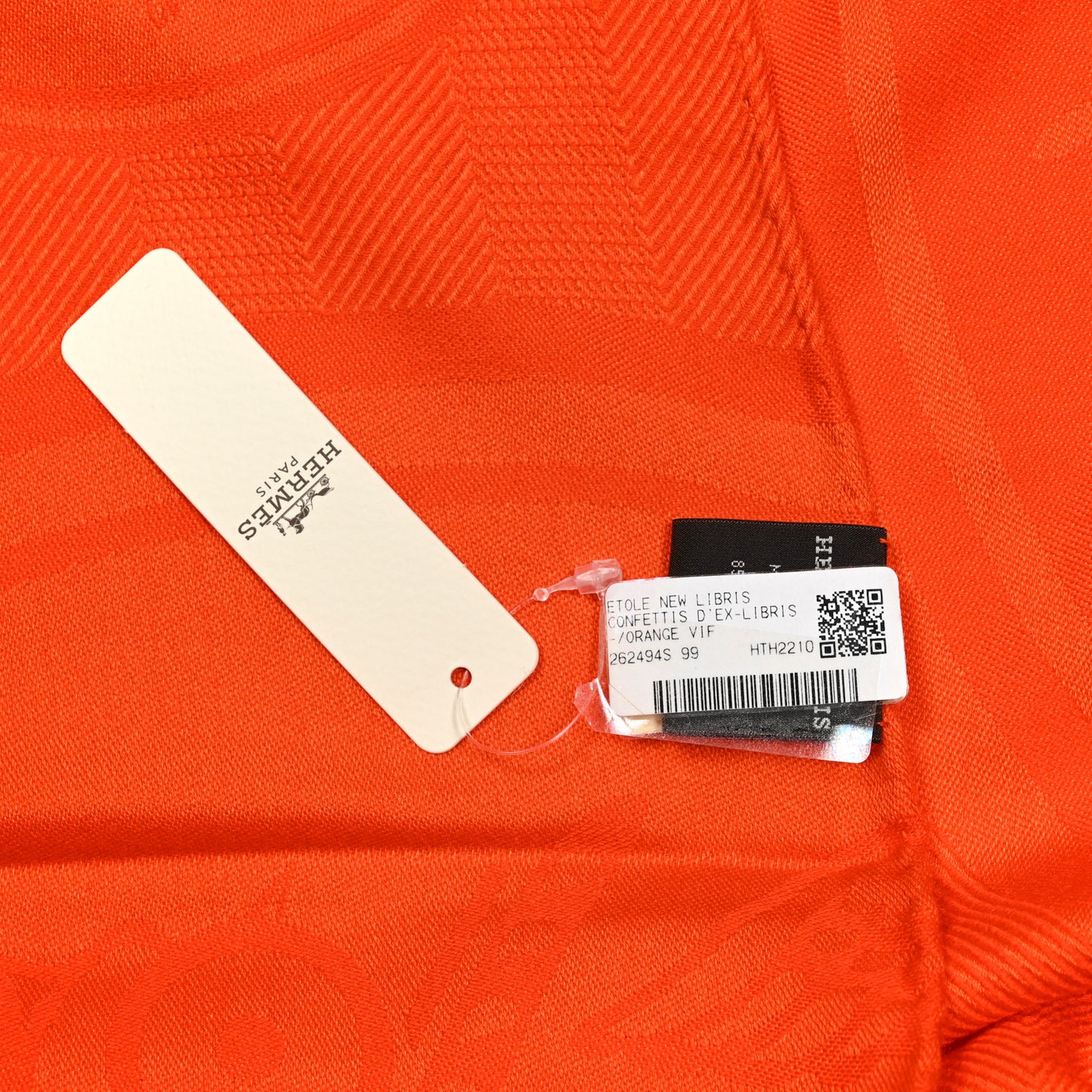 Cashmere Silk New Libris Confettis D'Ex Libris Stole Orange Vif