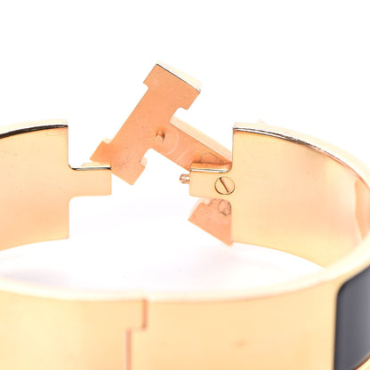 Hermes Enamel Wide Clic Clac H Bracelet GM Black 4 of 6