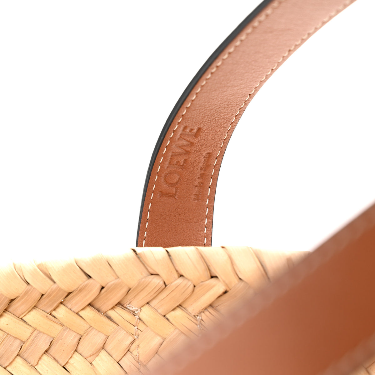 Loewe Raffia Basket Tote Bag Natural Tan 5 of 10