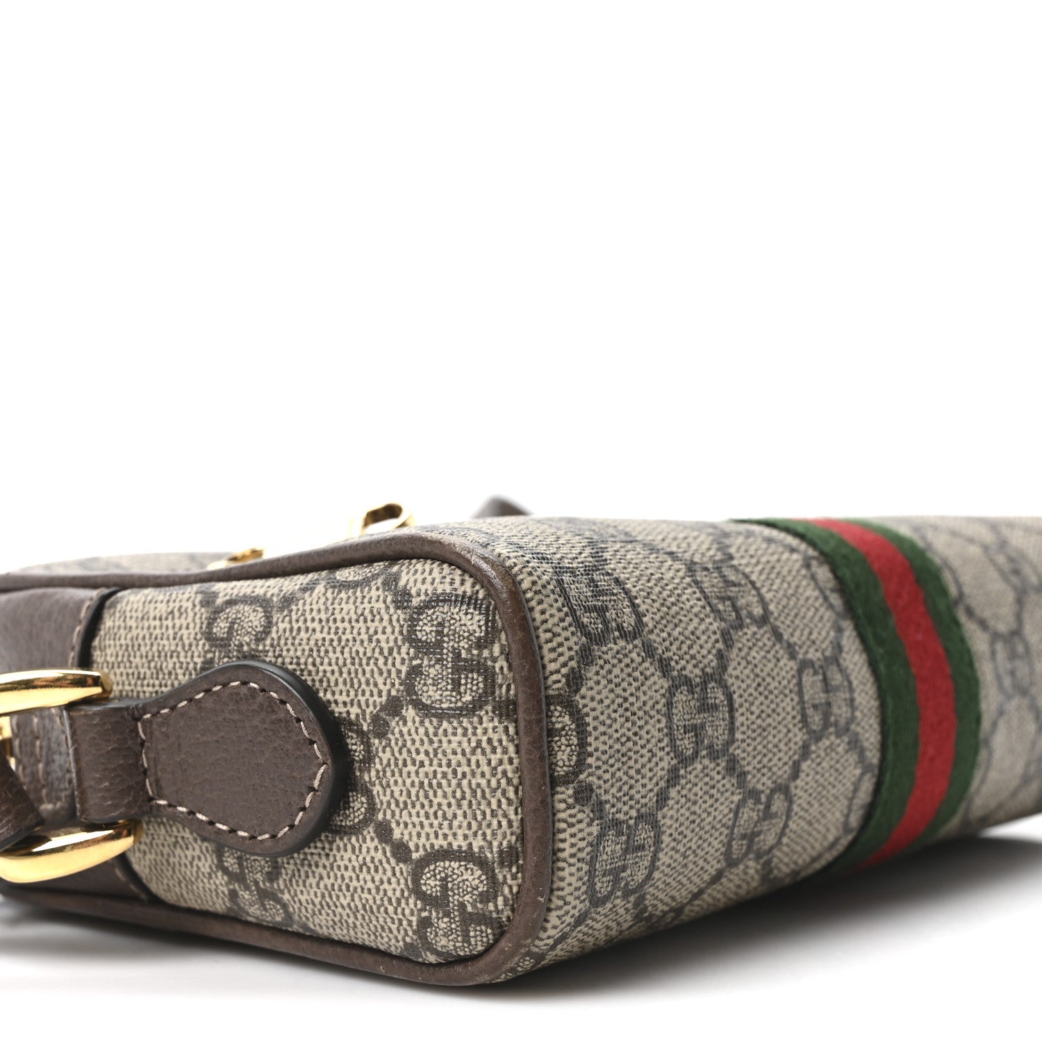 Gucci GG Supreme Monogram Web Mini Ophidia Shoulder Bag Brown 9 of 11